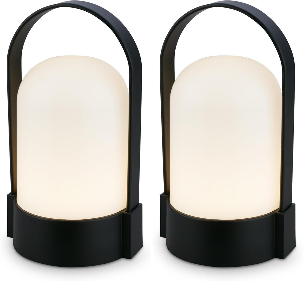 BRILONER - LED Tischlampe kabellos IP44 mit Touch, dimmbar in Stufen, USB-C, Akku tauschbar, Nachttischlampe, Leselampe, LED Lampe, Campinglampe, Tischleuchte, Akku Lampe, Outdoor, 9x8x15,5 cm, blau