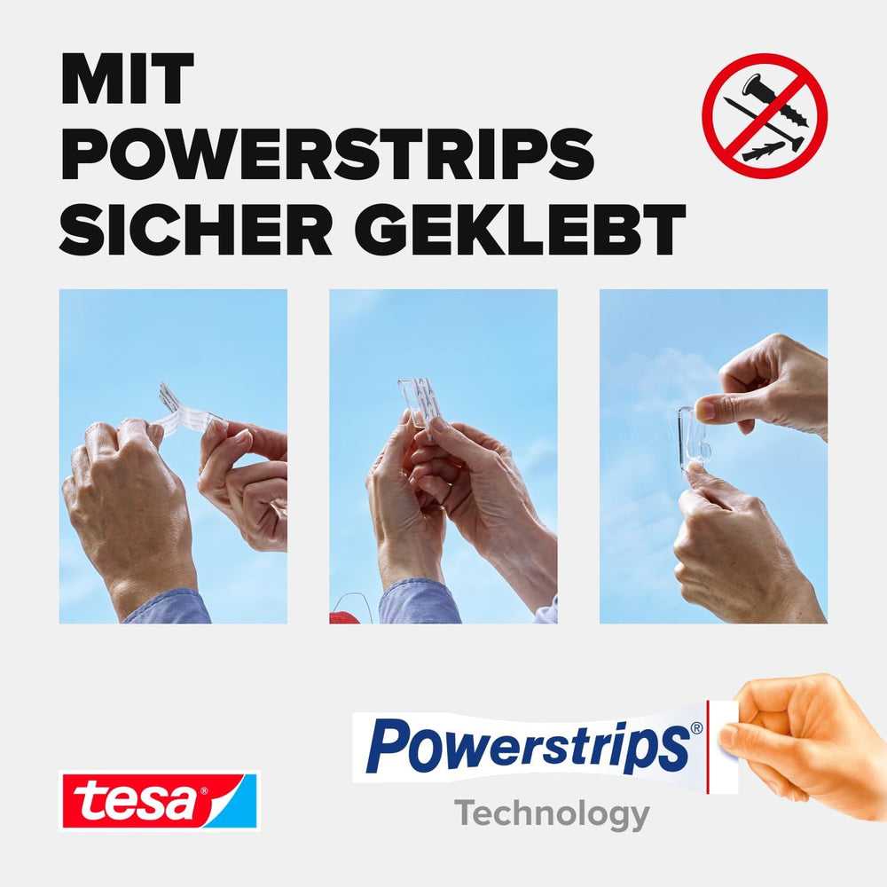 tesa Deko Haken für transparente Oberflächen und Glas - 1 x 2 Haken