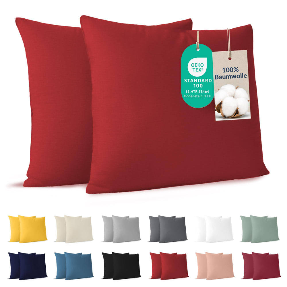Dreamzie - Kissenbezug 40x40cm - 2er Set - 100% Baumwolle - Anthrazit