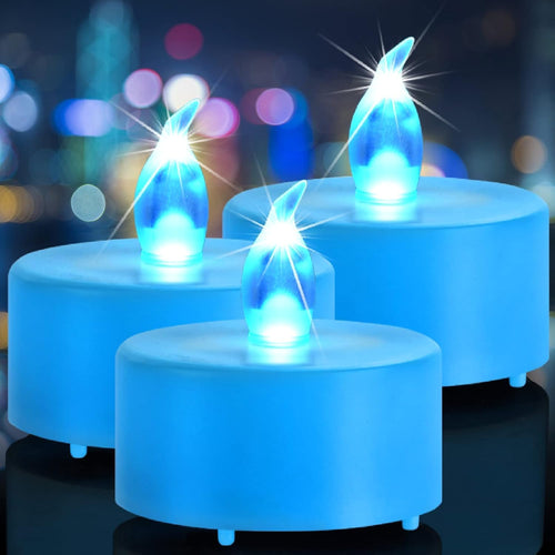 Nancia batteriebetriebene flammenlose Teelichter, realistisch hell flackernde elektrische Kerzenlampe im 24er-Pack, langlebige 100 Stunden warme gelbe Glühbirne, geeignet für Festival, Party, Heimdeko