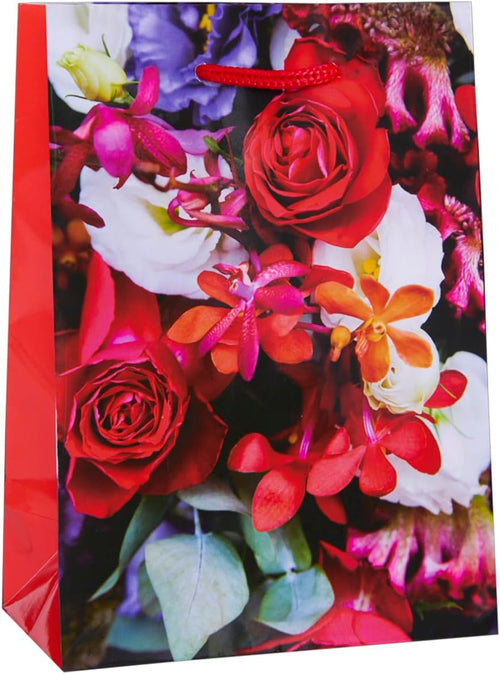 Idena Geschenktüten Classic Blumen, 10 Stück, 11,5 x 16 x 5,5 cm