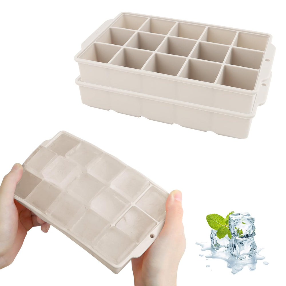 JOPHEK Eiswürfelform, 2 Stück 30 Fach Silikon Eiswürfelschale, Große Quadratische Eiswürfel 3.5cm für Cocktails Whisky Wein Obst Fruchtpürees Eiscreme Eistee (Schwarz+Schwarz)