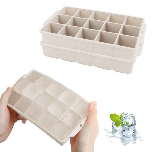 JOPHEK Eiswürfelform, 2 Stück 30 Fach Silikon Eiswürfelschale, Große Quadratische Eiswürfel 3.5cm für Cocktails Whisky Wein Obst Fruchtpürees Eiscreme Eistee (Schwarz+Schwarz)