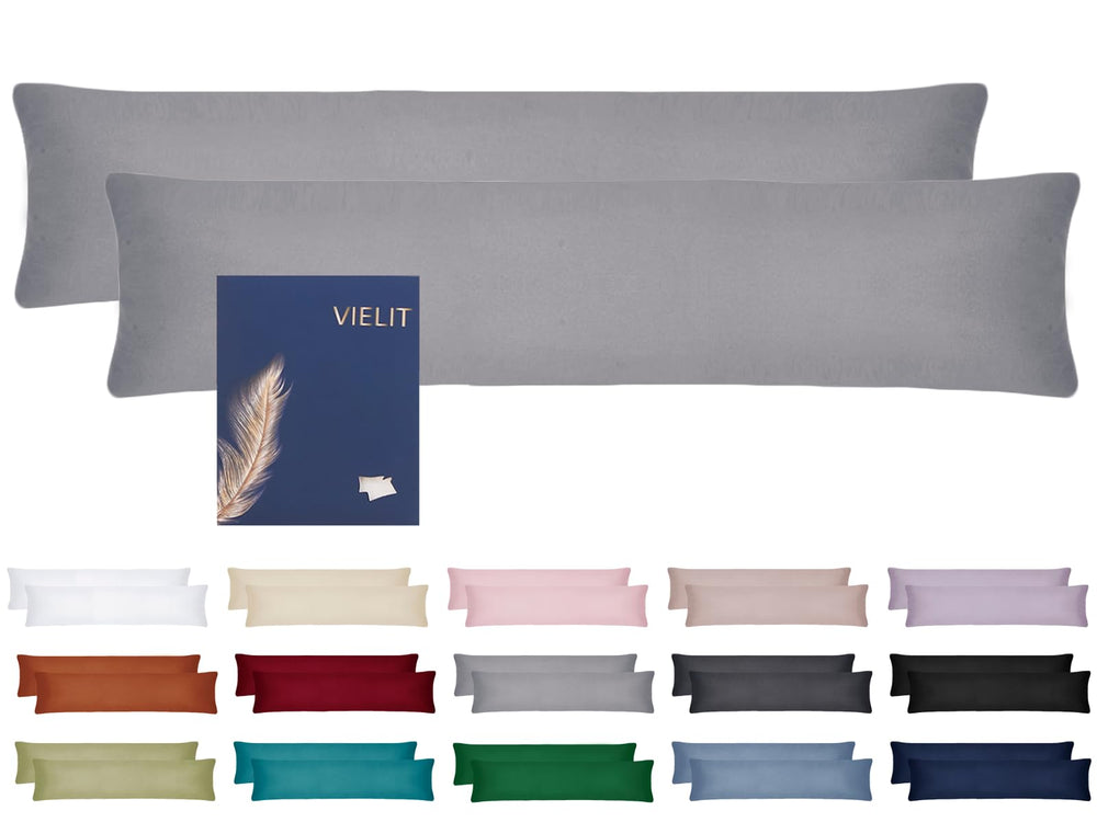 Vielit Kissenbezug 40 x 80 2pc Kopfkissenbezug Anthrazit Öko-Zertifikat