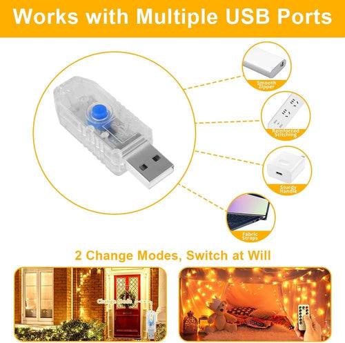 Vicloon LED Lichterkette USB, 2 Stück DIY kleine Lichterketten mit Fernbedienung,10m 100LED 8 Modi und Timer,LED Mini Lichterkette für Weihnachten, Schlafzimmer, Party,Hochzeit,Garten