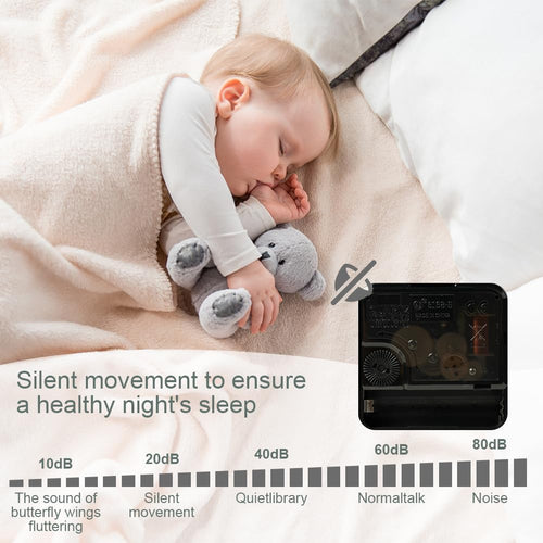 Aolso Wanduhr, geräuschlos und tickt Nicht, Batteriebetriebene runde Wanduhr, Digitale Wwanduhr, modernes Quarz-Design, für Wohnzimmer, Büro, Küche oder Kinderzimmer (Grau, 20CM)
