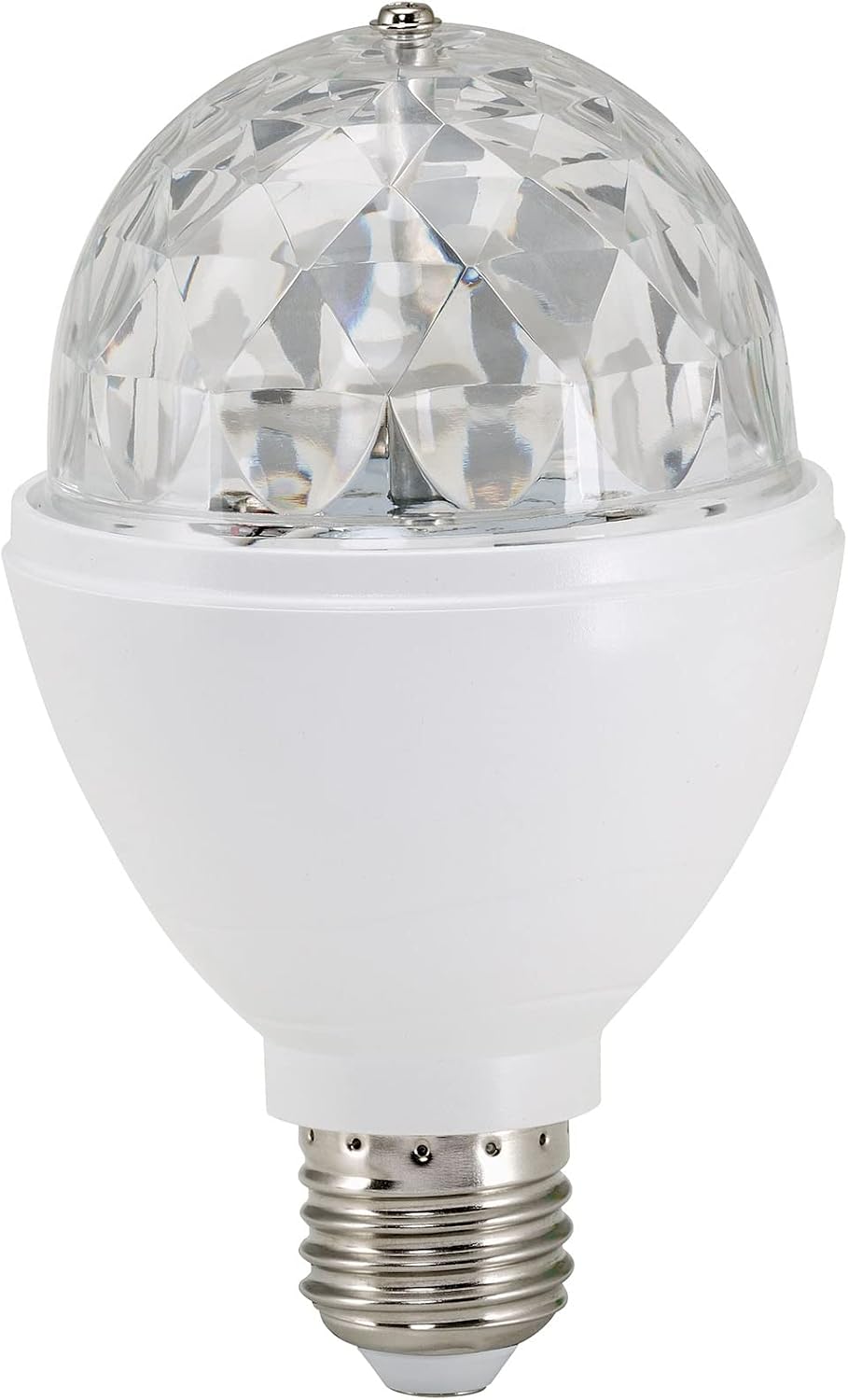 BRILONER - LED Discokugel E27 mit buntem RGB Licht, rotierendes Licht, Leuchtmittel, Discolicht Partylicht, Party Deko Geburtstag, Partybeleuchtung, Lampe, Glühbirne, LED Birne, 12,9x7,3 cm, Klar