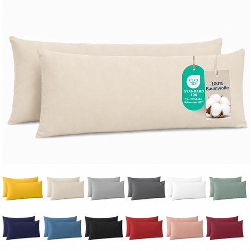 Dreamzie - Kissenbezug 40x40cm - 2er Set - 100% Baumwolle - Anthrazit