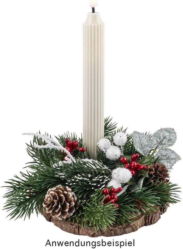Ideen mit Herz LED-Stabkerzen | 2 Stück | künstliche Deko-Kerzen im Retro-Design | warmweiß | mit realistischem Flacker-Effekt und Timer-Funktion | batteriebetrieben (creme)