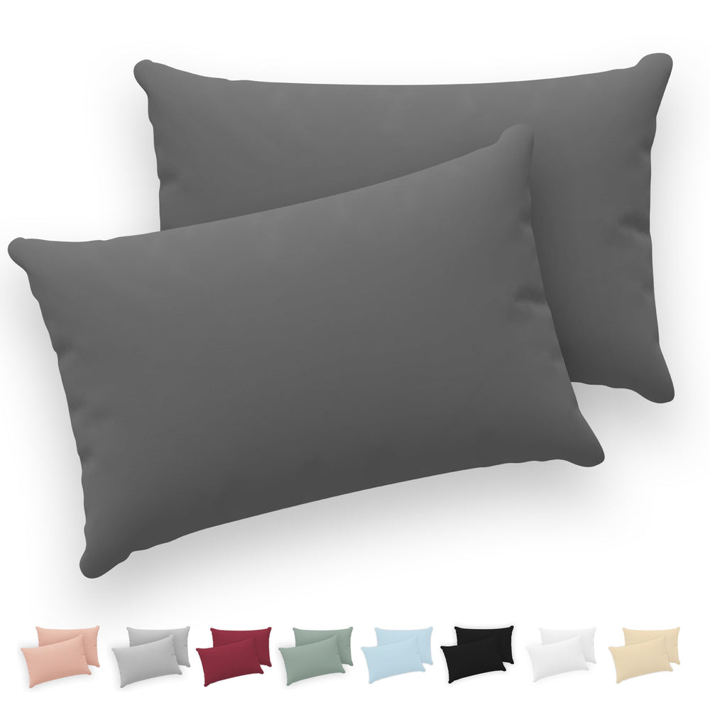 Twinzen - Kissenbezug 40x40cm - 2er Set - 100% Baumwolle - Anthrazit
