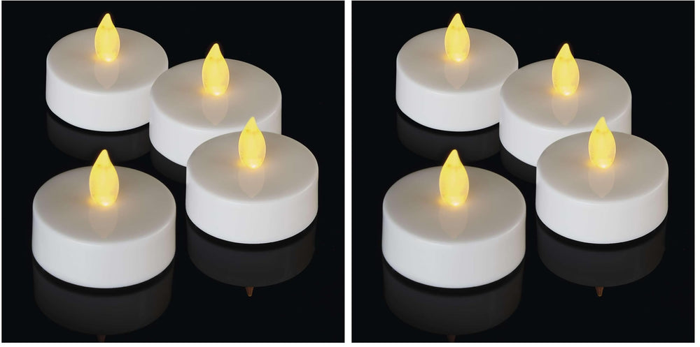 EMOS LED-Teelichter, 4 Stück flammenlose weiße Kerzen mit Flacker-Effekt, Dekoration für Weihnachten, Allerheiligen, Partys, IP20 für Innen, mit Batterie, Vintage-Warmweiß