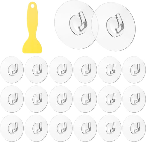 Vaktop Magischer Haken, 20 Stück Runde Klebehaken Transparent (5kg Max)