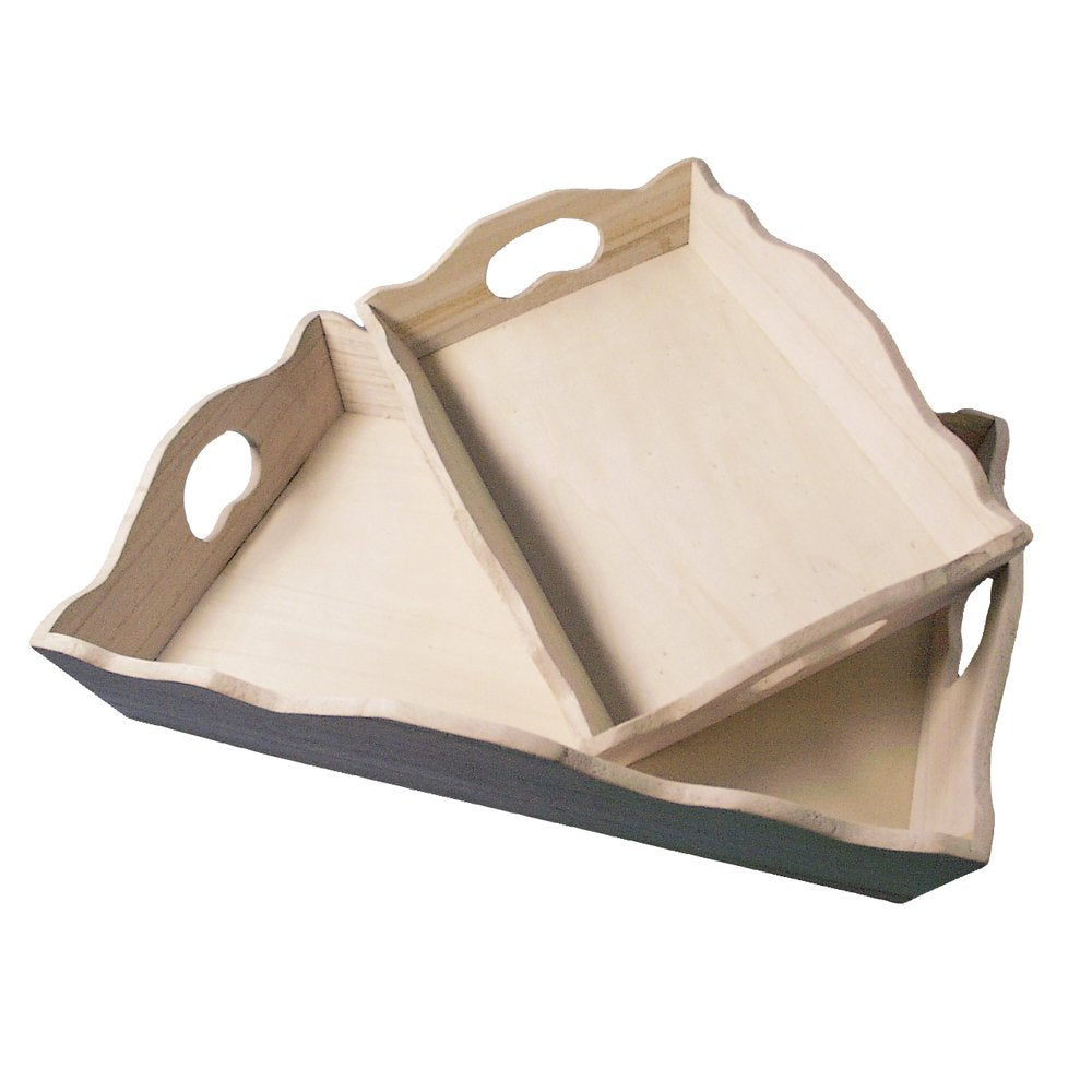 Rayher 62689000 Holz-Tablett zum Dekorieren, 45 x 13,5 cm, Randhöhe 2,3 cm, Bodenstärke ca. 2 - 3 mm, Holzschale rechteckig, Beige