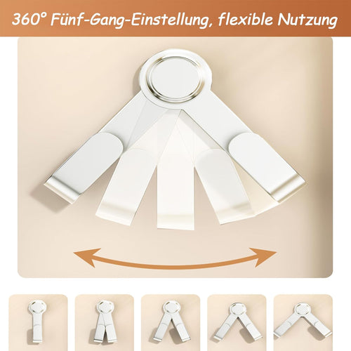 MFMYEE Drehbarer Topfdeckelhalter mit Saugnapf, verstellbarer Wandhaken, Küchenaufbewahrungshalter, Schneidebretthalter, Multifunktionshaken (Weiß)