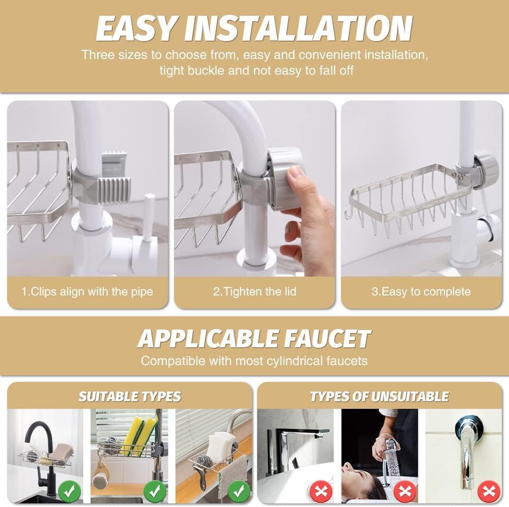 Bnimtm Duschstangen Aufbewahrungsregal - Duschablage für Duschstange Edelstahl - 1 Stück Duschablage Ohne Bohren für Duschstange, Shampoo,Seifenhalter - für 20-32mm Stange
