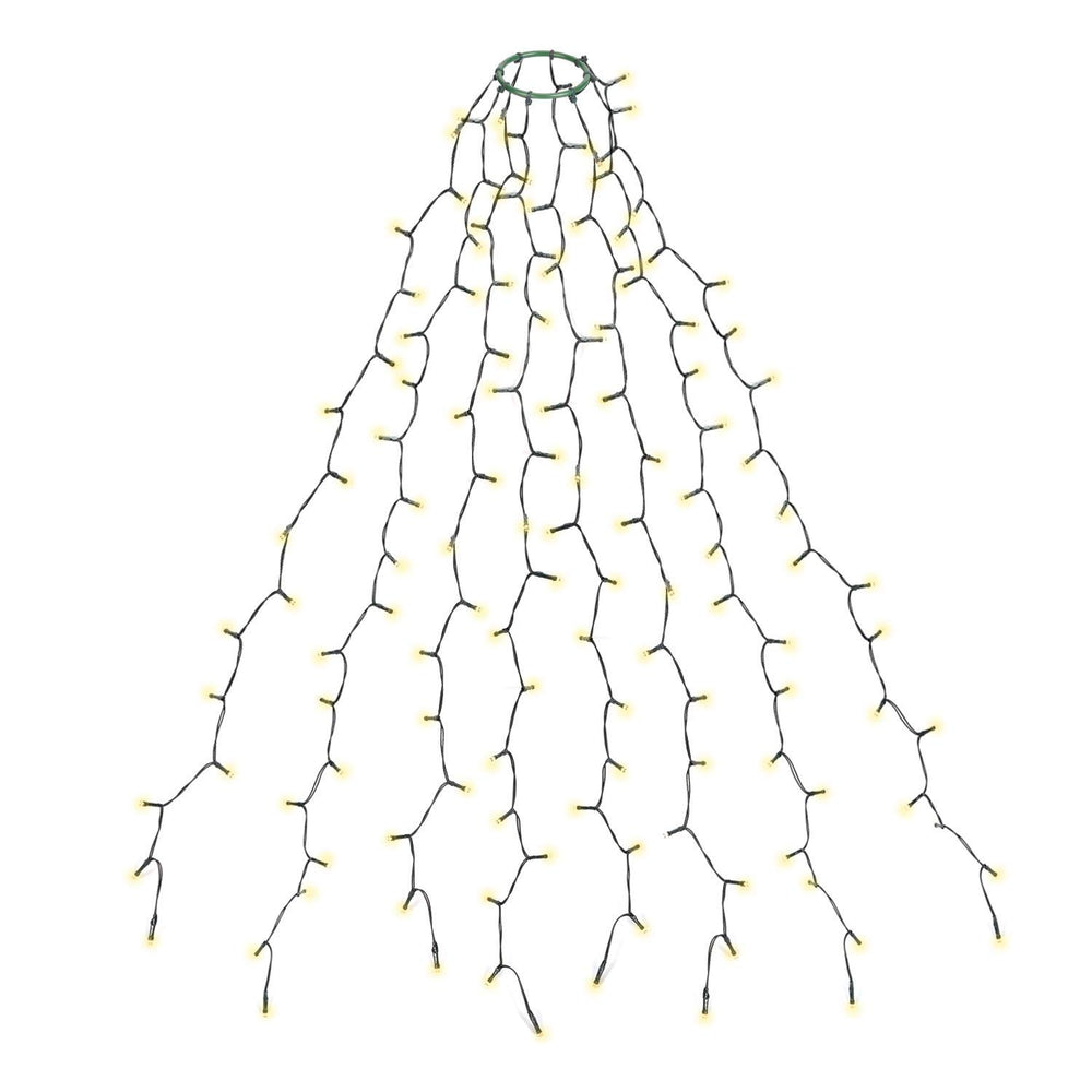 SALCAR Weihnachtsbaum Lichterkette 1,5m 200er LED mit 8 Girlanden, Warmweiß