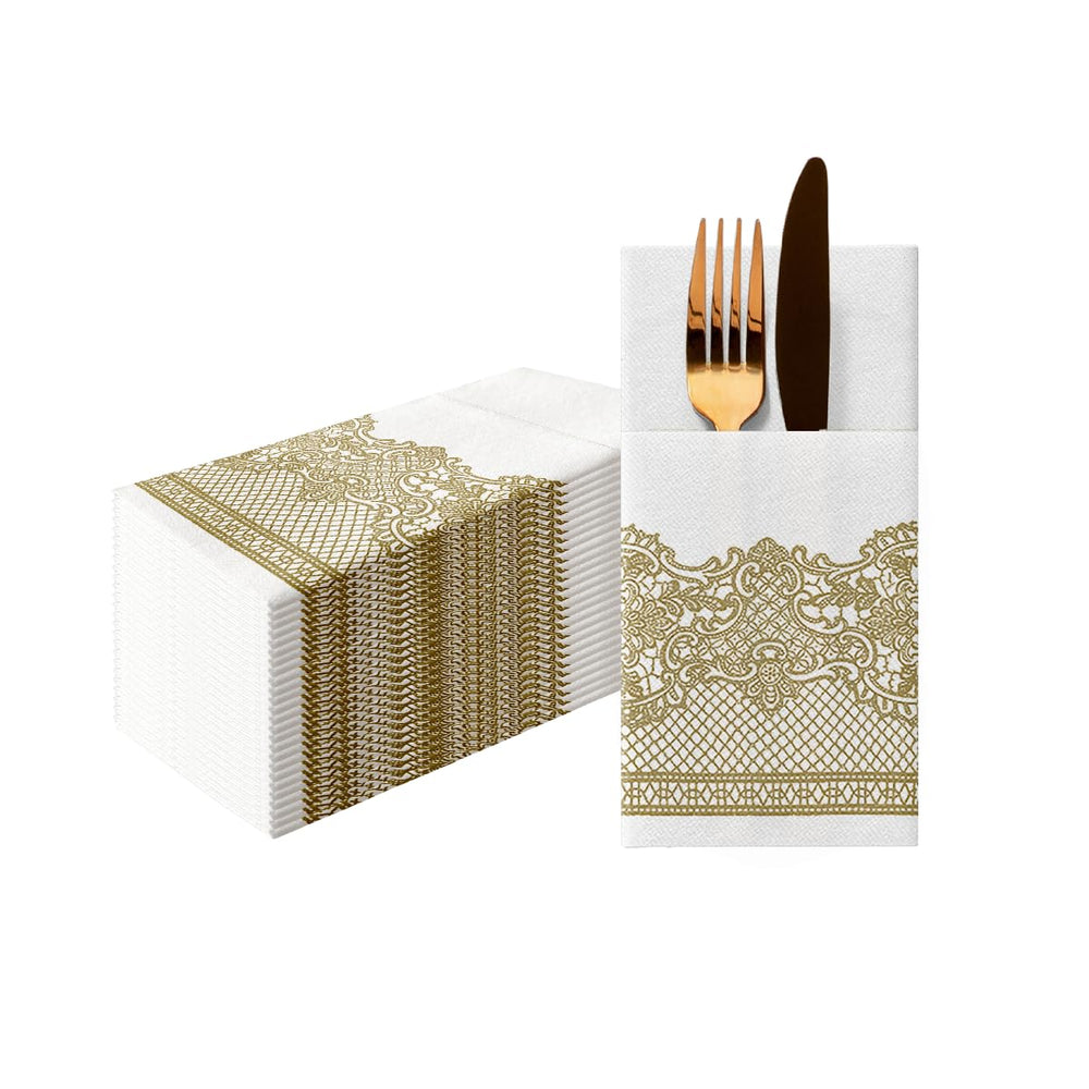 PAW Stoffähnliche Besteckservietten 1/8-Falz, 25 Stück - Beige