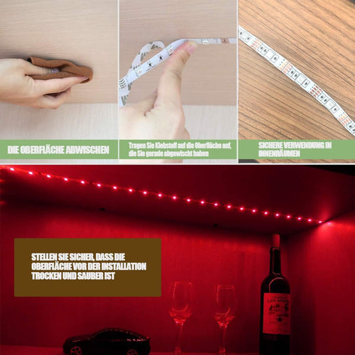 USB LED Streifen, 3,2ft 24 Tasten Lichtleiste Fernbedienung für Partys, DIY Innendekoration