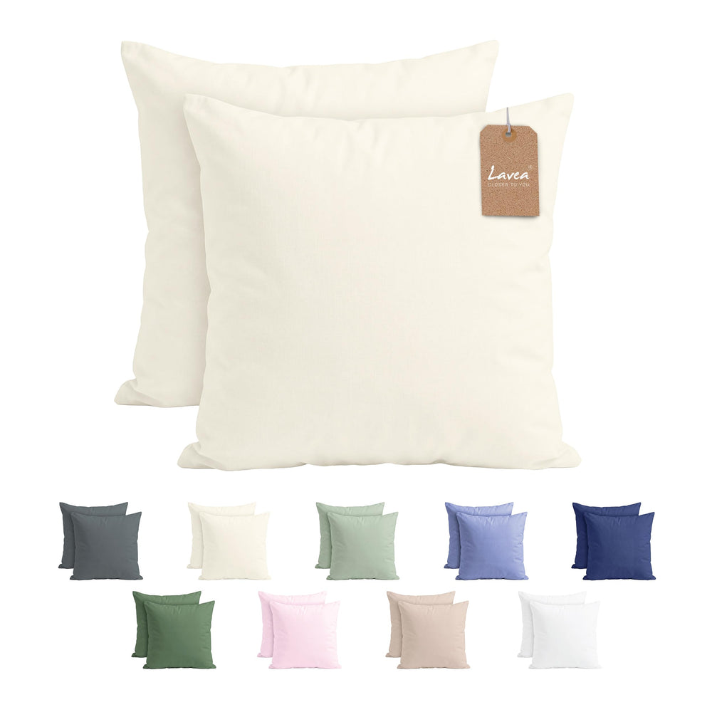 Lavea® 2er Set Kissenbezug - 40x40 - Eukalyptus