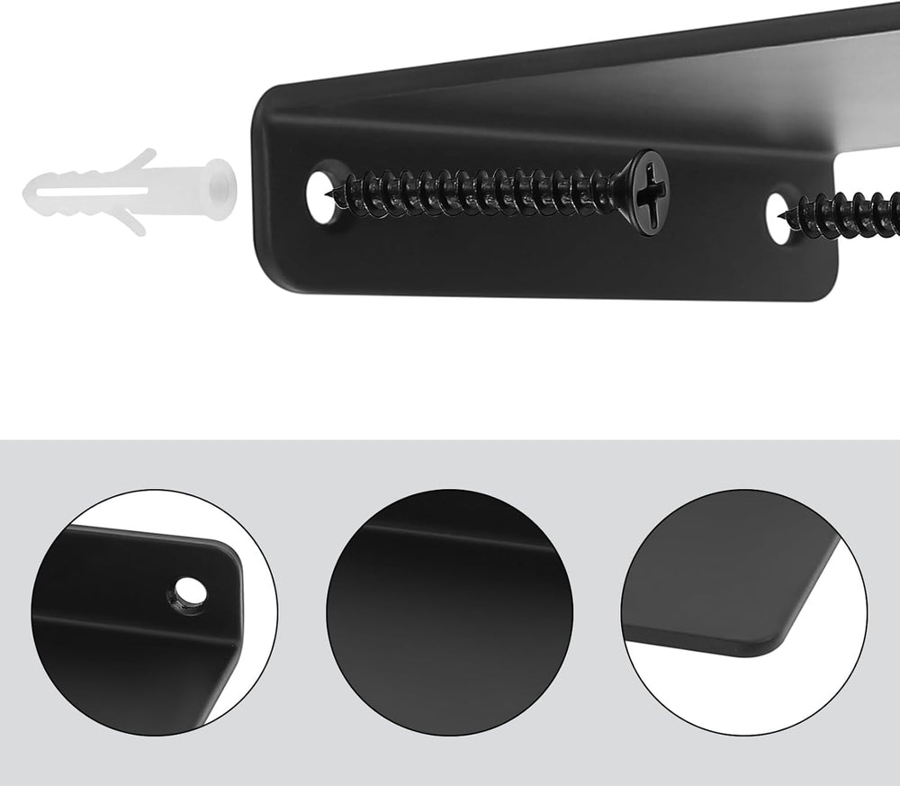 2 STK Kleine Wandregal schwarz, Mini Regal Wand, schwarz Schweberegale für Wände, Regalbrett schwarz Regal kinderzimmer, Bücherregal Dekoration wandboard für Küche Badezimmer Wohnzimmer, 11x10x2,3 cm