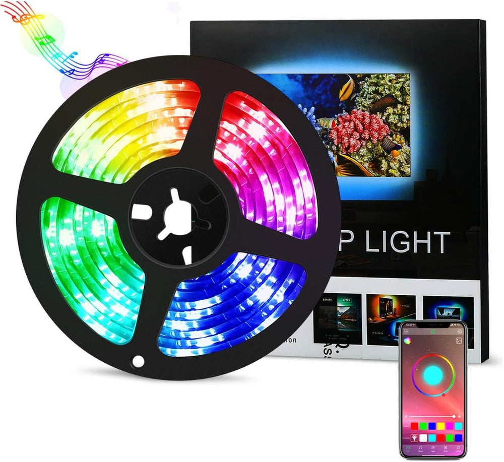 AMIR LED Streifen 1m, RGB LED Strip mit Fernbedienung, 18 Farbwechsel & 21 Modi LED Band Dimmbar, Selbstklebend Led Lichterkette Lichtband Leiste für Party, Gaming, Dekor, TV Hintergrundbeleuchtung