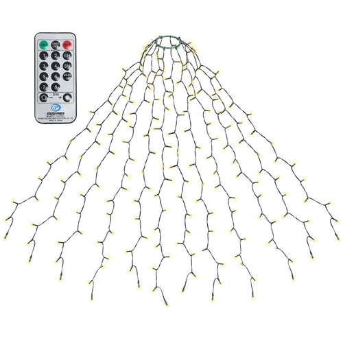 SALCAR Weihnachtsbaum Lichterkette 1,5m 200er LED mit 8 Girlanden, Warmweiß