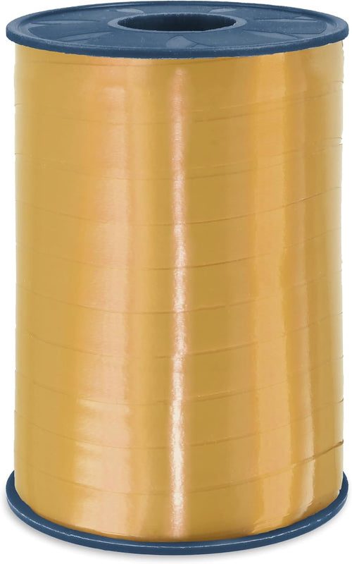 PRÄSENT C.E. PATTBERG Geschenkband Gold, 250 Meter Ringelband 10 mm zum Basteln, Dekorieren & Verpacken von Geschenken zu jedem Anlass