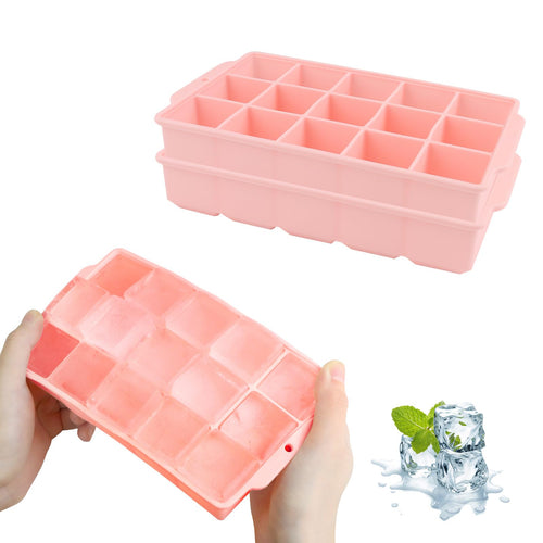 JOPHEK Eiswürfelform, 2 Stück 30 Fach Silikon Eiswürfelschale, Große Quadratische Eiswürfel 3.5cm für Cocktails Whisky Wein Obst Fruchtpürees Eiscreme Eistee (Schwarz+Schwarz)