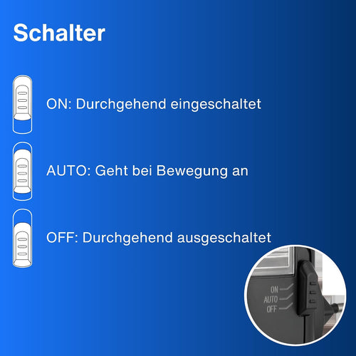 REV Nachtlicht, Bewegungsmelder Erfassungsbereich 110° bis zu 5m, anthrazit