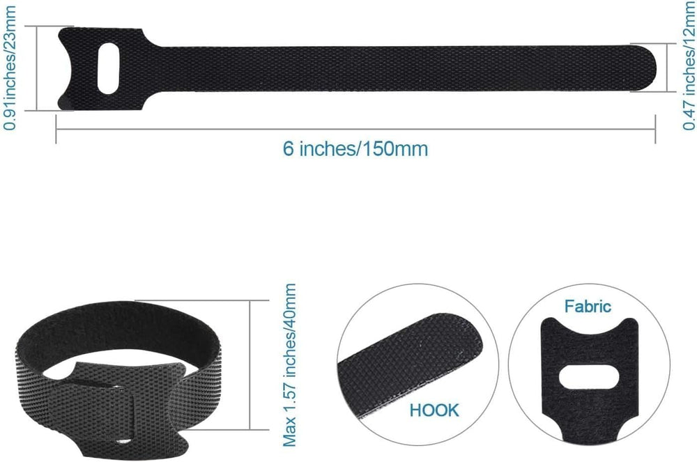 Redreo 60PCS kabelbinder klettband Wiederverwendbare Klett Kabelbinder