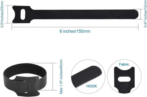 Redreo 60PCS kabelbinder klettband Wiederverwendbare Klett Kabelbinder