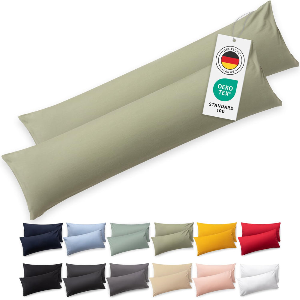 Blumtal Kissenbezug 40x40 cm (2er Set Kissenbezüge) - Grau - 100% Baumwoll-Jersey, Oeko-Tex Zertifiziert, Kissenhülle 40x40 - Jersey Kopfkissenbezug für Kissen 40x40 cm mit Reißverschluss