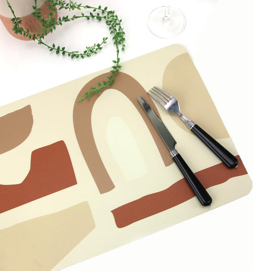 Casaido Platzdeckchen Abwaschbar, Tischsets Leder Und Untersetzer, Tischset Set Mit 4 Untersetzern Und 4 Platzsets Abwaschbar Tischset rutschfest