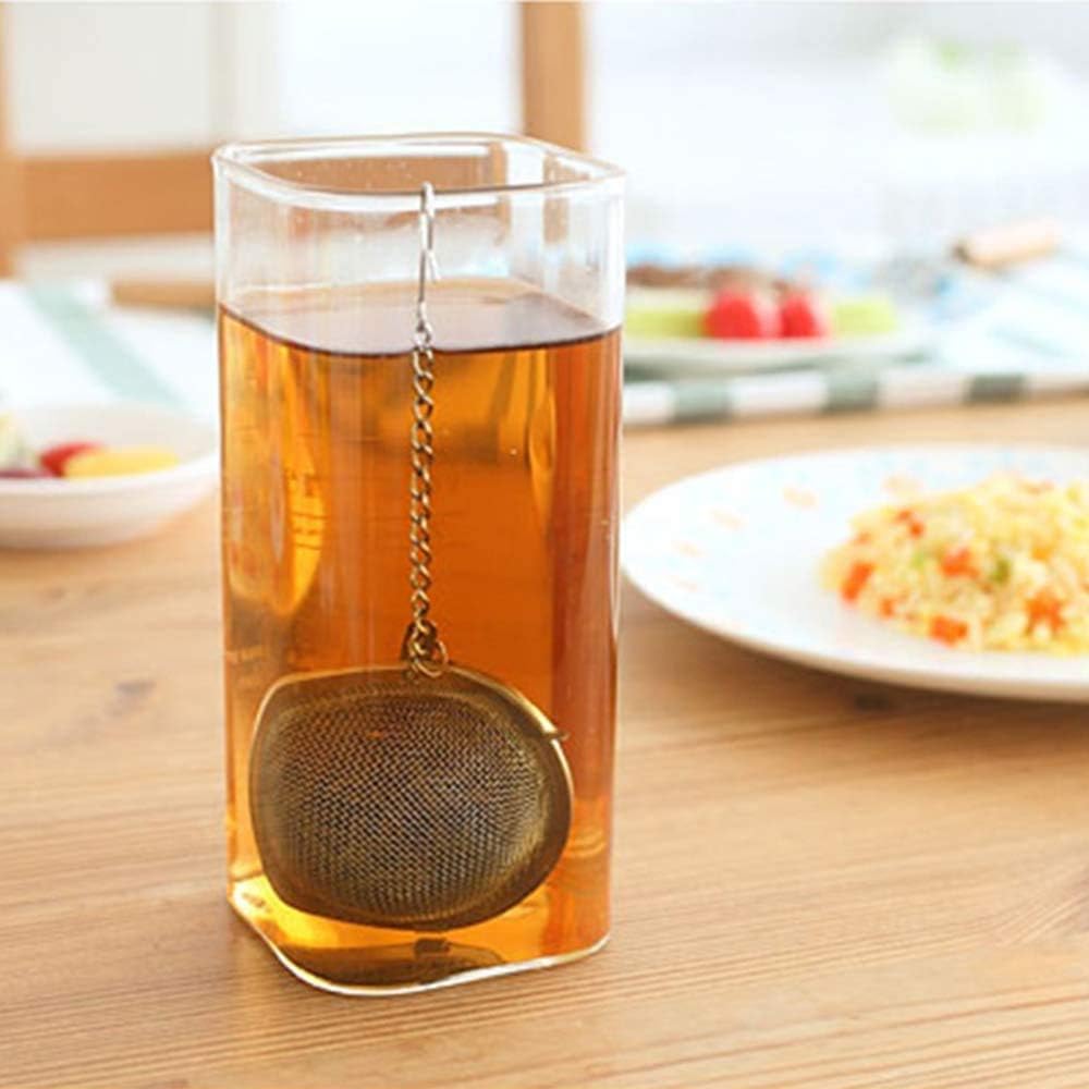 NC 2 Stück Teesieb 5.5 cm Teeei mit Kette 304 Edelstahl Teefilter für losen Tee und Mulling Gewürze
