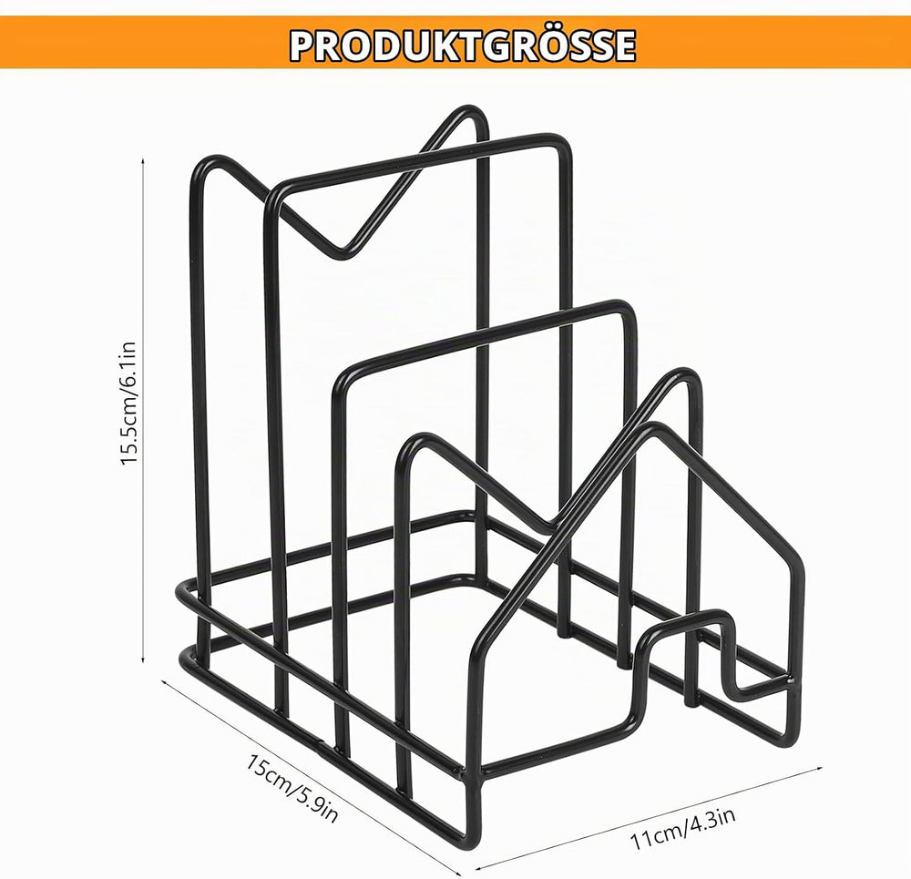Schneidebrett Halterung, Topfdeckelhalter Schublade, Topfpfannendeckel Halter, Topfhalter Pfannenhalter,Topfdeckel Halterung, Schneidebretthalter Tellerständer für Küchenschrank Topfdeckel Organizer