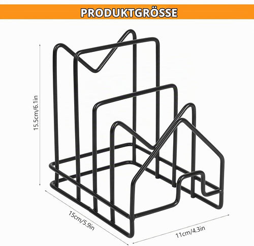 Schneidebrett Halterung, Topfdeckelhalter Schublade, Topfpfannendeckel Halter, Topfhalter Pfannenhalter,Topfdeckel Halterung, Schneidebretthalter Tellerständer für Küchenschrank Topfdeckel Organizer