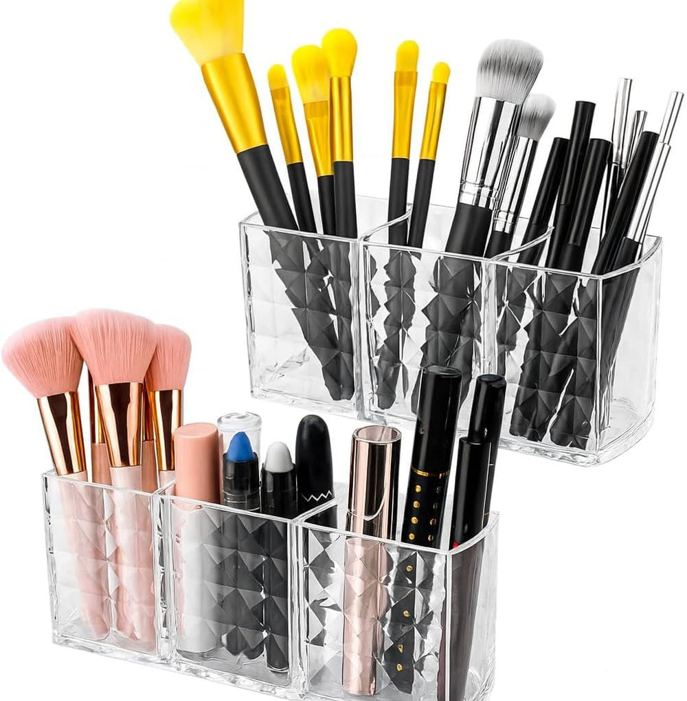 2er Set Make-up Organizer aus Acryl, Transparent, 3 Fächer