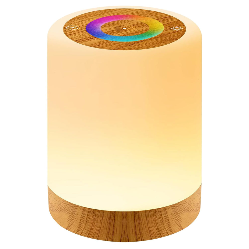 Auxmir Nachttischlampe Touch Dimmbar 3000mAh, Nachtlicht mit Timer, Braun