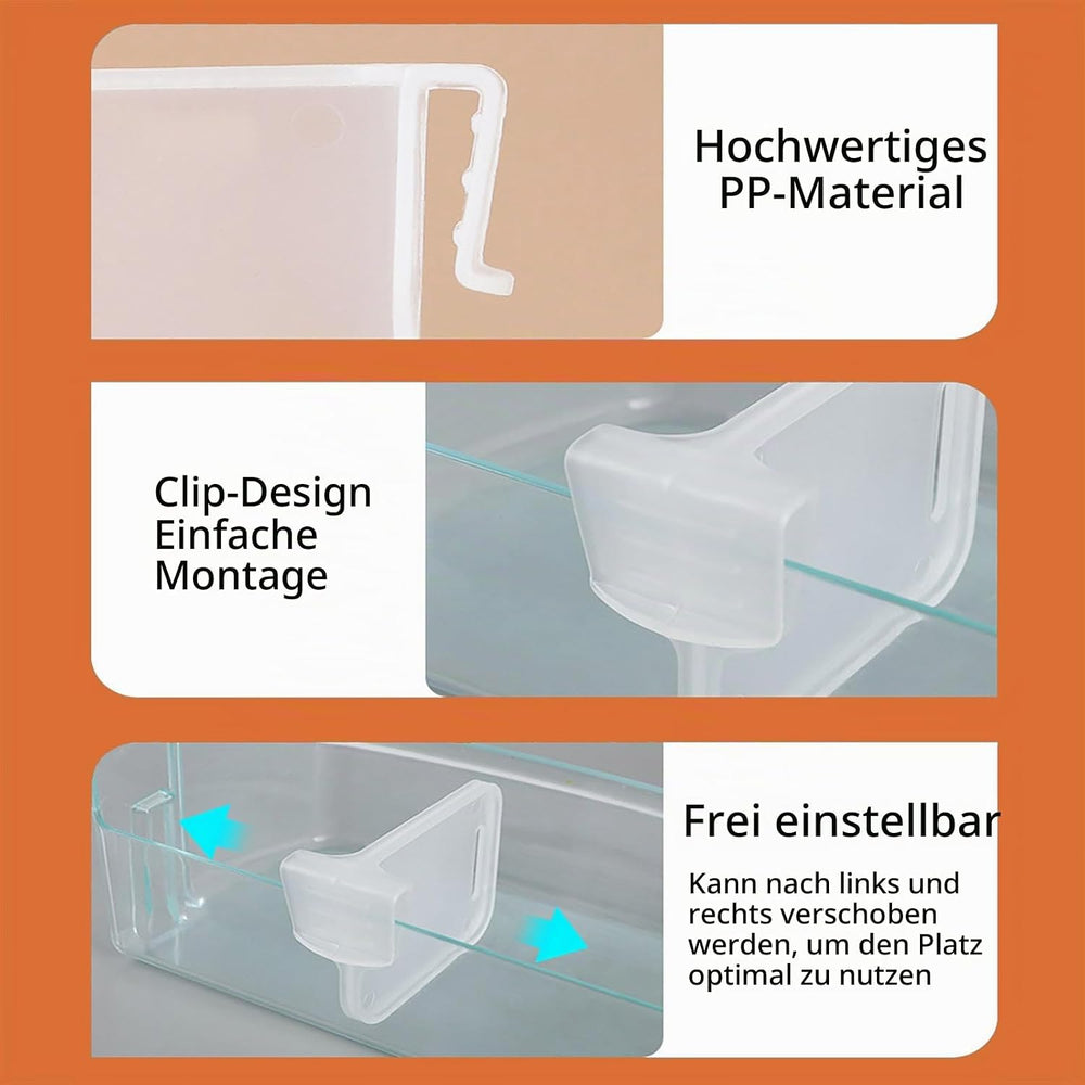 8 Stück Kühlschrank-Trennwände - Nützliche Organizer Für Gefrierschrank Und Schubladen - Transparente Regal-Organizer