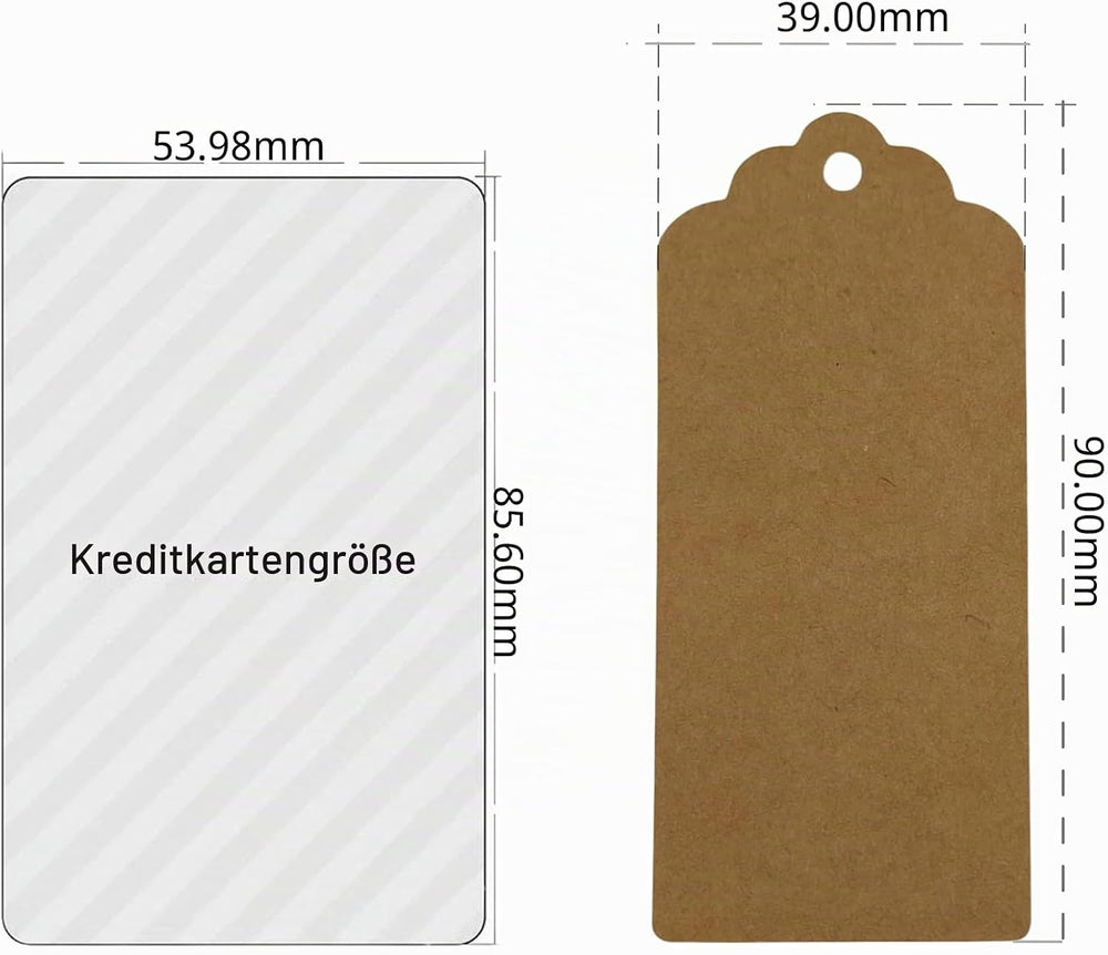 Geschenkanhänger Set, 100 Stück Kraftpapier Etiketten, Braun