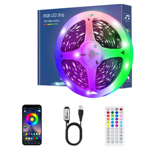 LED Strip 3m, USB RGB Streifen Mit App Fernbedienung, Music Sync Steuerbar Timer Einstellung, Band Selbstklebend Beleuchtung Lichter Verstellbare Helligkeiten Farbwechsel Für Tv/Schlafzimmer/Party