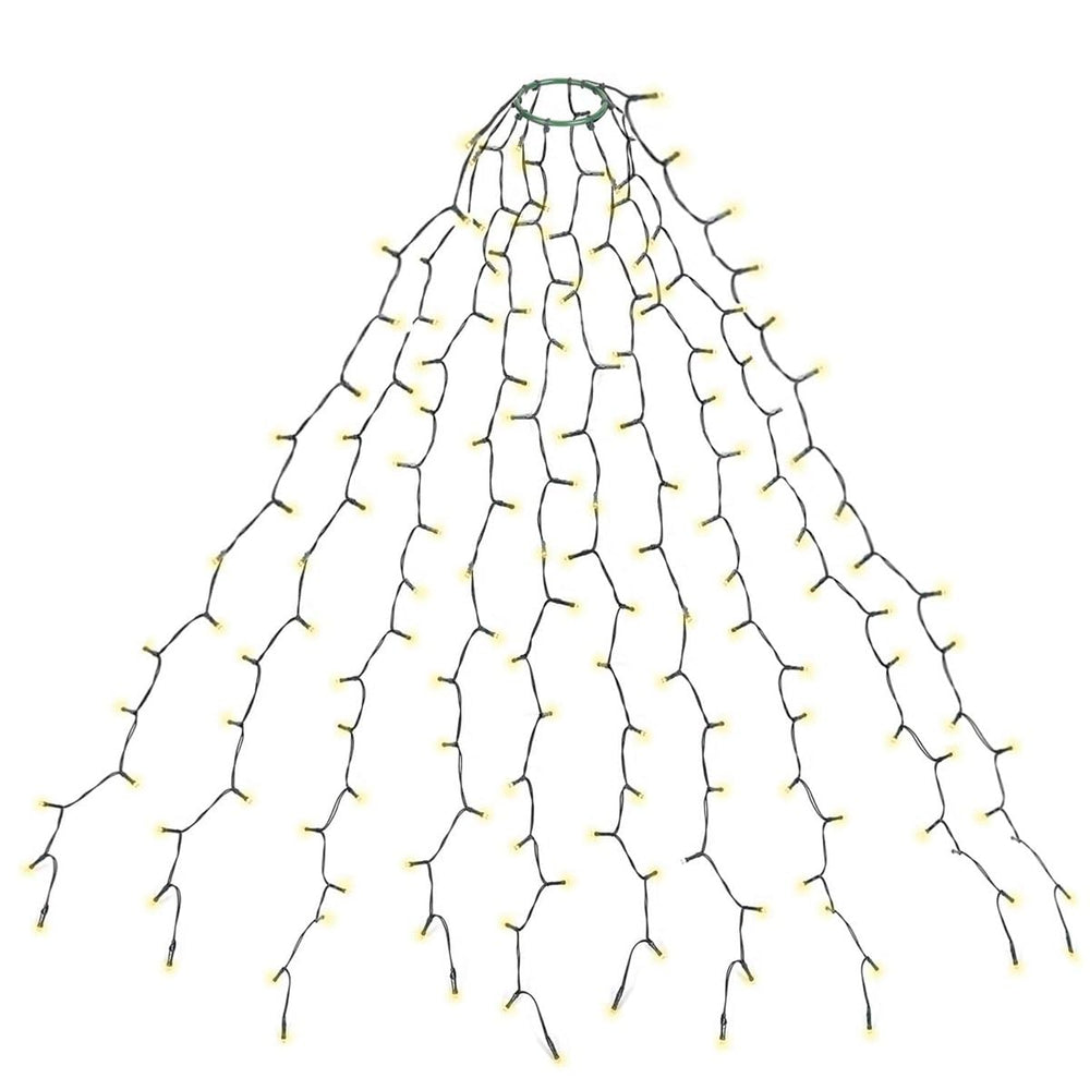 SALCAR Weihnachtsbaum Lichterkette 1,5m 200er LED mit 8 Girlanden, Warmweiß