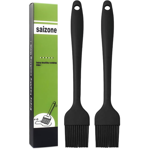 21cm Silikon Backpinsel Basting Gebäckbürste Grillbürste Gebäck Kochbürste Öl Backbürsten Hitzebeständige Küche Pinsel Lebensmittel Spülmaschinengeeignet Backbürste Farbe schwarz
