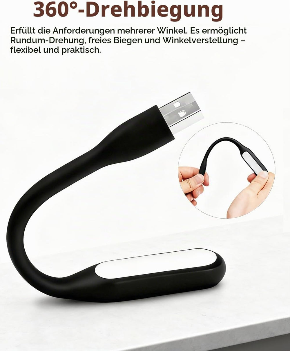 8 PCS USB Led Lampe, Mini USB-LED-Licht-Lampe, Flexible USB Laptop Licht für Notebook Computer Tastatur, Schwarz
