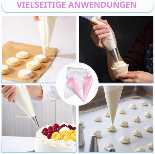 100 Stück Spritzbeutel Einweg - Profi Einweg Transparent Spritzbeutel, Mittel Spritzbeutel Für Dekorieren Von Gebäck, Torten Geeignet, Keksen, Hausbacken