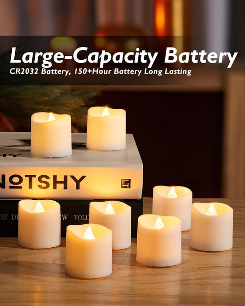 Homemory 12er LED Teelichter mit Timer, Warmweiß, 6 Std. EIN/18 Std. AUS