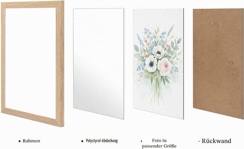 Giftgarden Natur Bilderrahmen 15x20 cm, Holzfarbener Fotorahmen