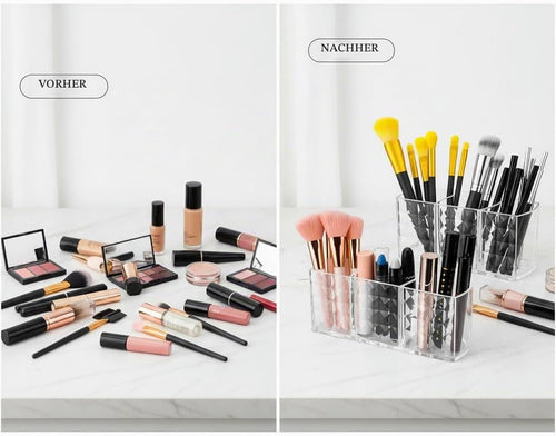 2er Set Make-up Organizer aus Acryl, Transparent, 3 Fächer