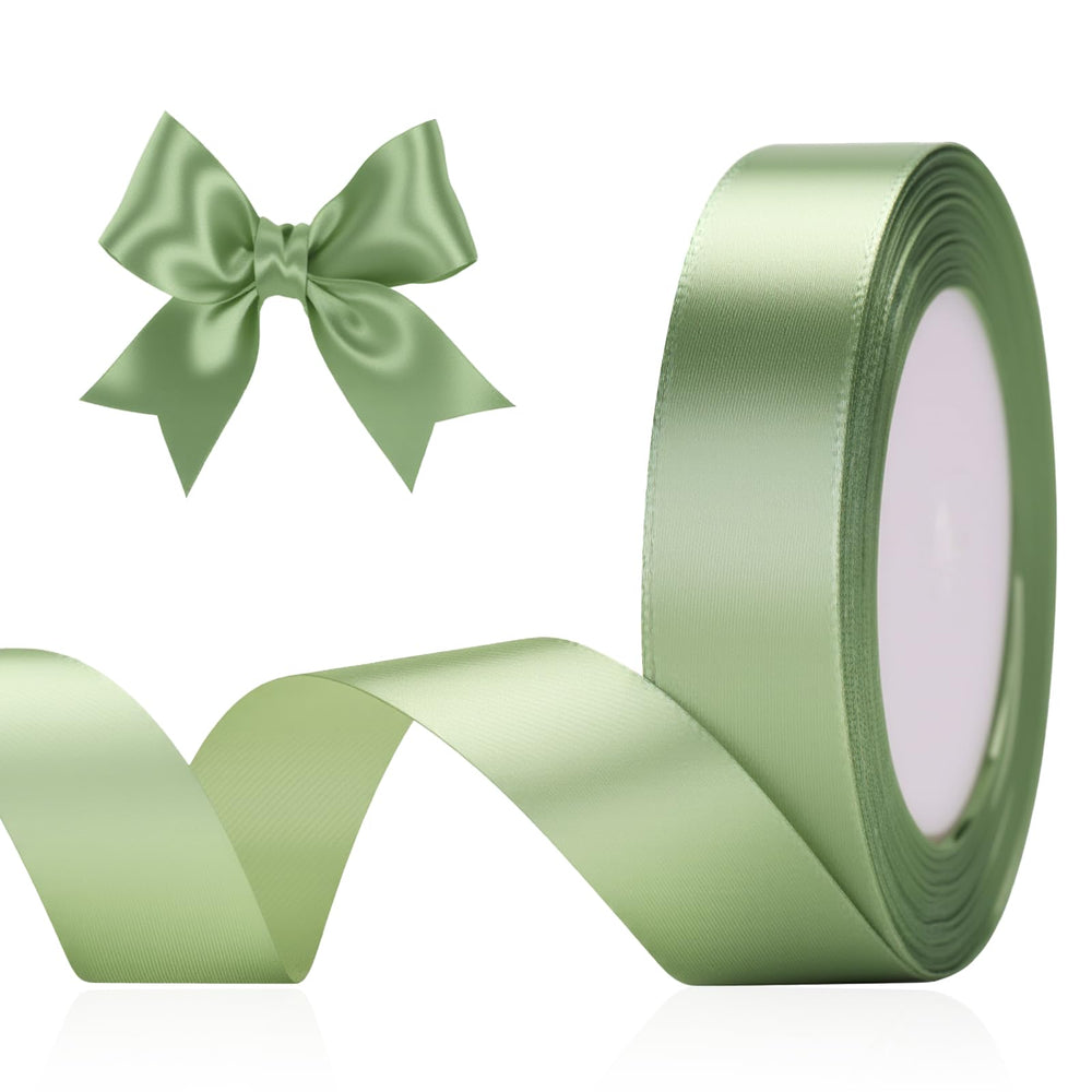 G2PLUS 10mm Salbei Grün Geschenkband Satin: 22m Schleifenband zum Bastel