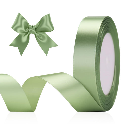 G2PLUS 10mm Salbei Grün Geschenkband Satin: 22m Schleifenband zum Bastel